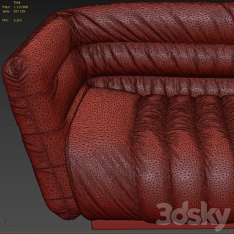 Leather sofa 01 3DS Max - thumbnail 2