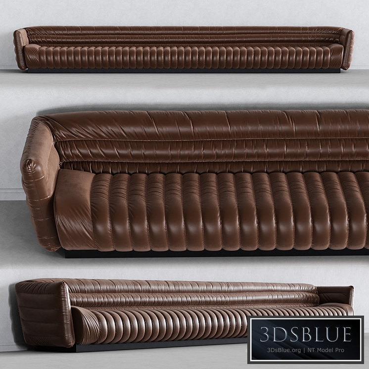 Leather sofa 01 3DS Max - thumbnail 3