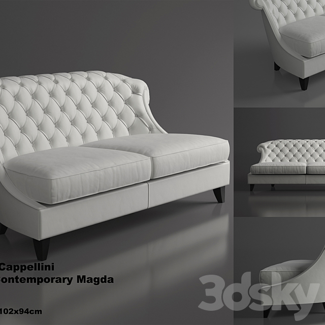 Leather sofas Angelo Cappellini Magda 3DSMax File - thumbnail 1