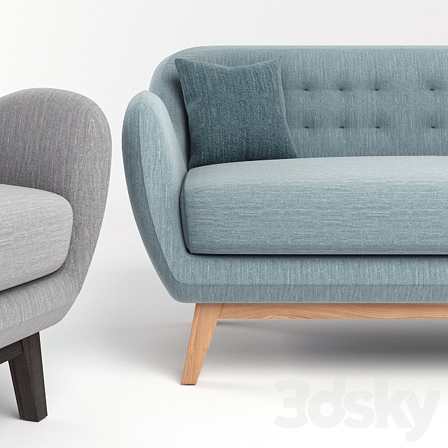 Lester loveseat 3DSMax File - thumbnail 3