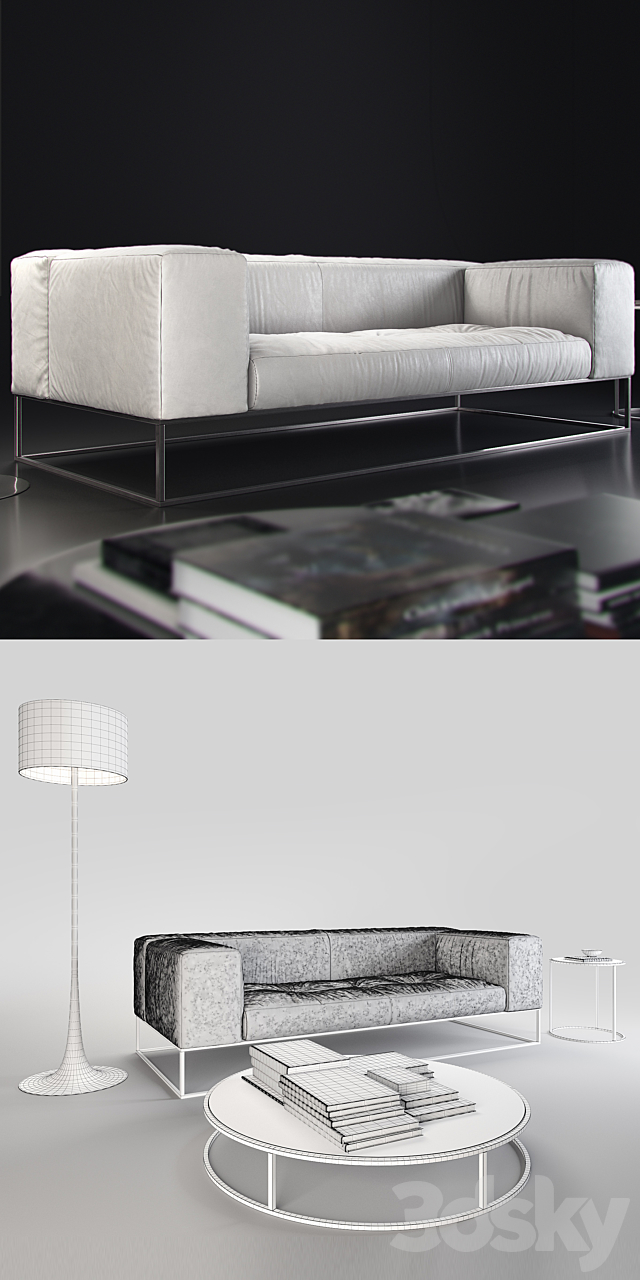 Living divani ile club sofa 3DSMax File - thumbnail 3