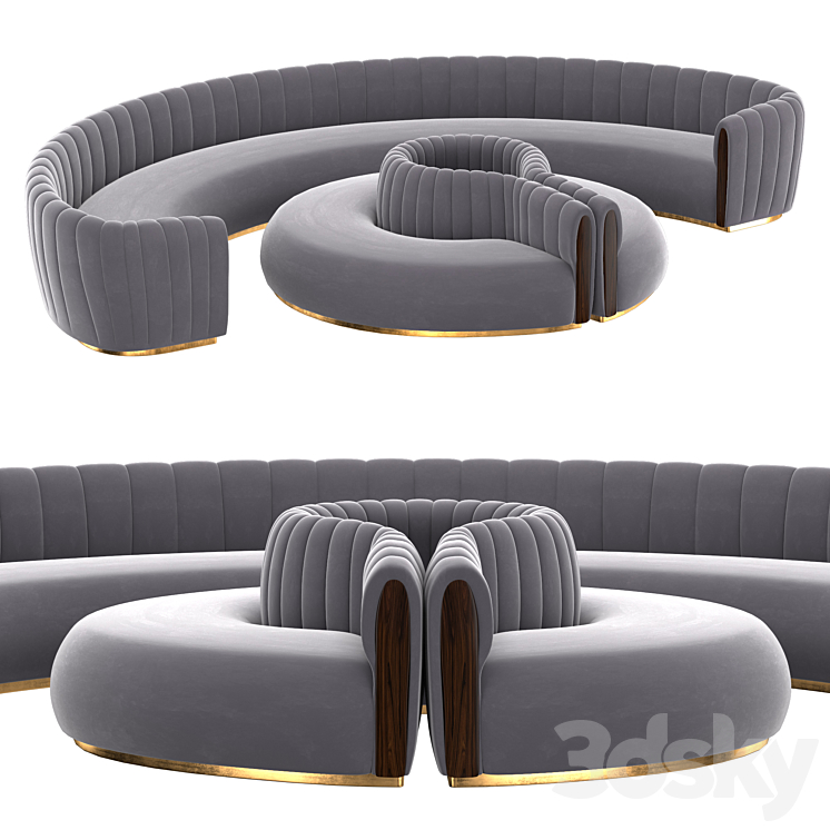 Lobby sofa Co 3DS Max Model - thumbnail 1