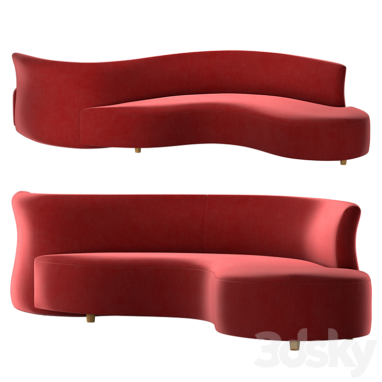 Lobby sofa S2 3DS Max Model - thumbnail 2