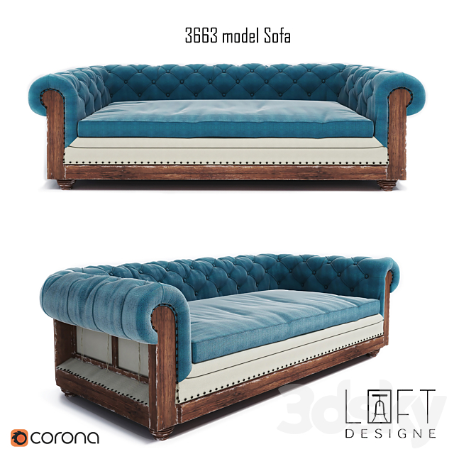 Loft design sofa 3663 3DSMax File - thumbnail 1