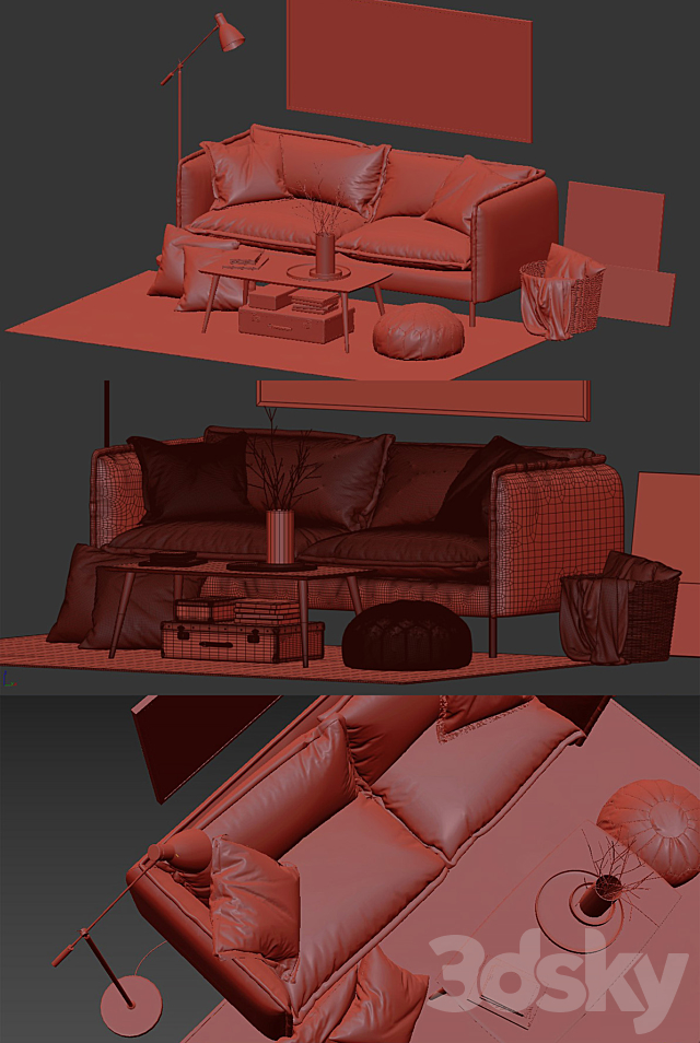 Loft Designe Sofa model 2963 3DSMax File - thumbnail 3