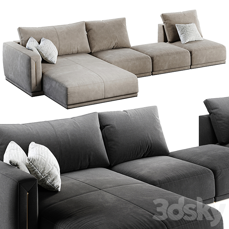 LONGHI sofa Atar 3DS Max Model - thumbnail 3