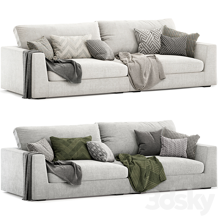 lottie 3 seat sofa 3DS Max Model - thumbnail 1