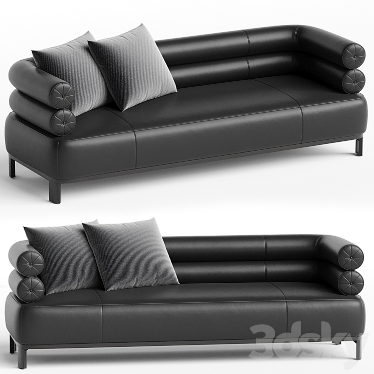 Lucy Leather Sofa 3DS Max Model - thumbnail 3