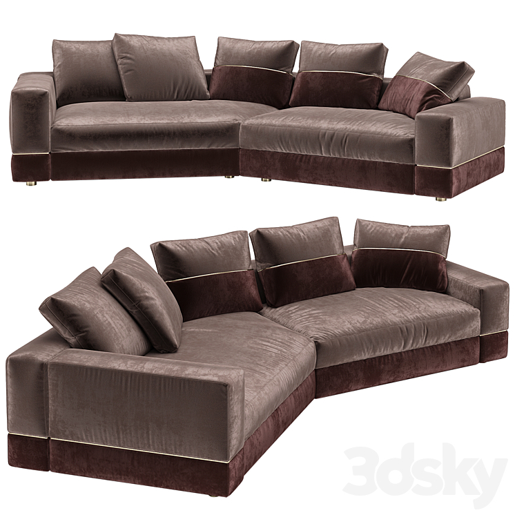 LUXENCE MAXIME DIAGONAL SOFA 3DS Max Model - thumbnail 1