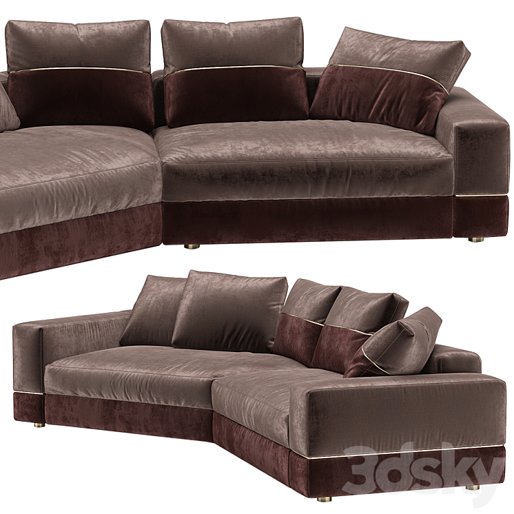 LUXENCE MAXIME DIAGONAL SOFA 3DS Max Model - thumbnail 2