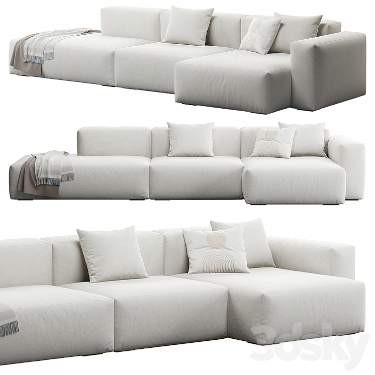 Mags Soft Corner Lounge 3seat Sofa by HAY 3DS Max Model - thumbnail 1