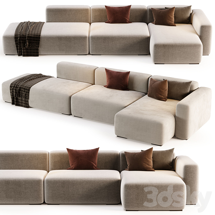 Mags Soft Corner Lounge 3seat Sofa by HAY 3DS Max Model - thumbnail 2