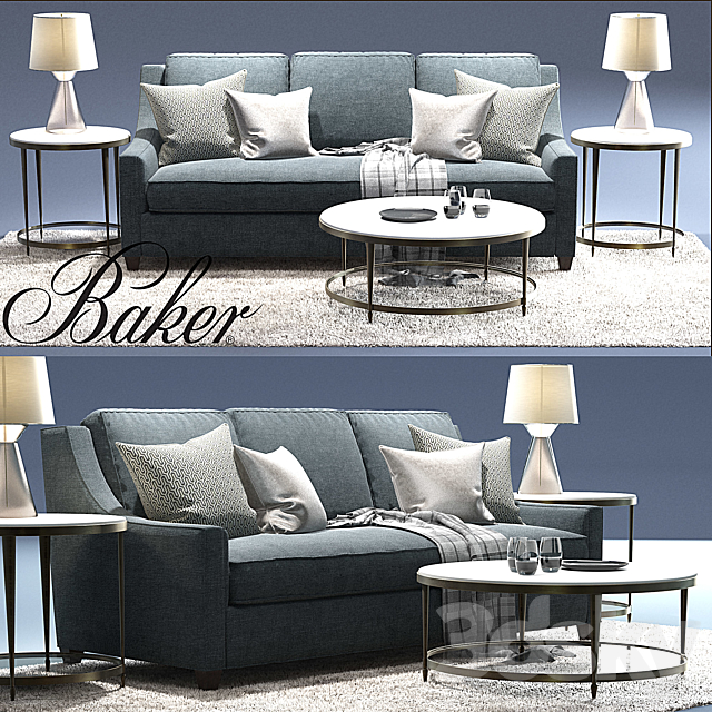 Malory Sofa_Baker_Oberon_Waistline Table Lamp_Oberon Cocktail Table 3DSMax File - thumbnail 1