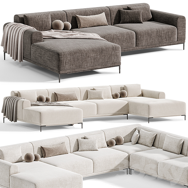 Marlet Corner Sofa Set By divanev 3DS Max Model - thumbnail 2