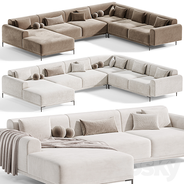 Marlet Corner Sofa Set By divanev 3DS Max Model - thumbnail 3