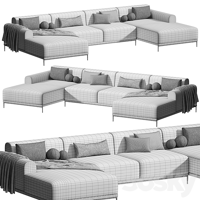 Marlet Corner Sofa Set By divanev 3DS Max Model - thumbnail 7