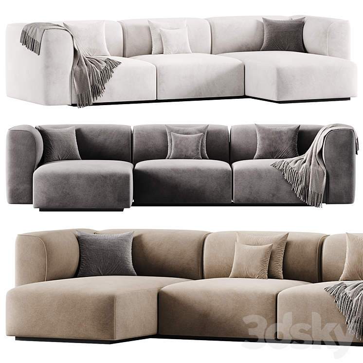 Mate Corner Sofa Bymdf Italia 3DS Max Model - thumbnail 1