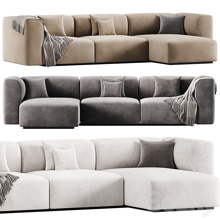 Mate Corner Sofa Bymdf Italia 3DS Max Model - thumbnail 2