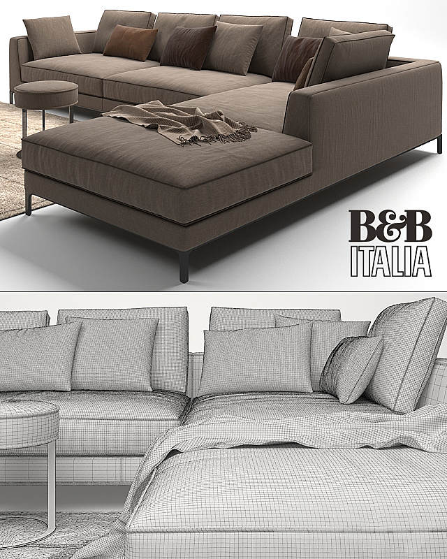 MAXALTO B&B ITALIA Lucrezia ‘To Size’ Sofa 3DSMax File - thumbnail 3