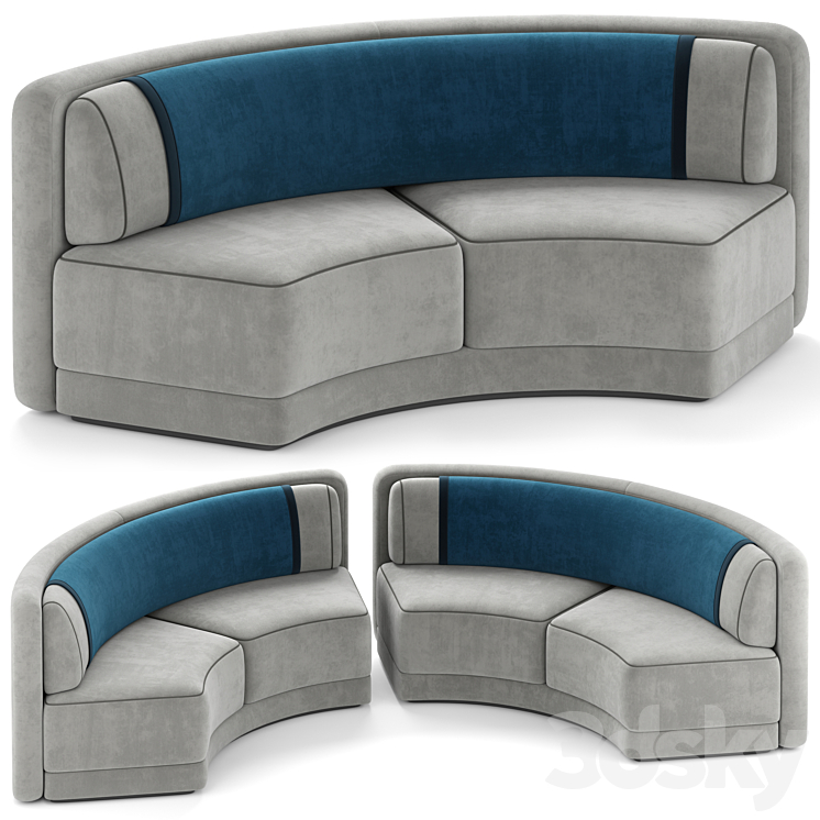 MD Round Sofa 003 3DS Max Model - thumbnail 2