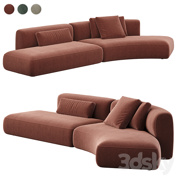 MDF ITALIA Cozy Curve Sofa 3DS Max Model - thumbnail 1