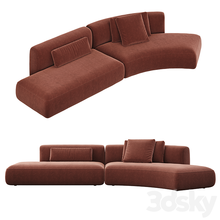 MDF ITALIA Cozy Curve Sofa 3DS Max Model - thumbnail 2