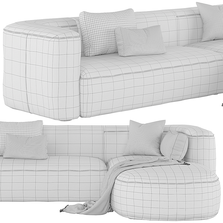 Mellow Sectional Sofa by Acanva 3DS Max Model - thumbnail 2