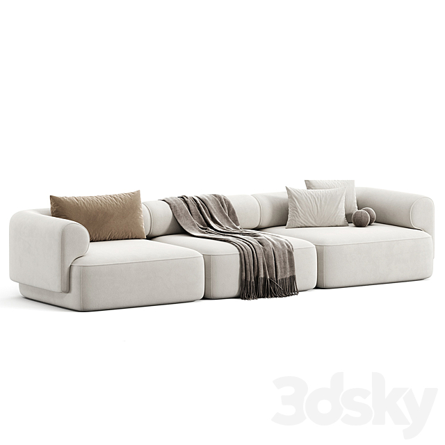 Melody sections sofa 3DS Max Model - thumbnail 2