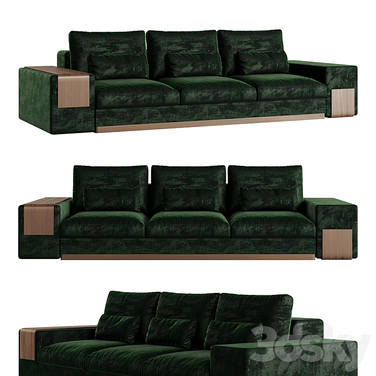 MIES 3 Seat Sofa by ALMA de LUCE 3DS Max Model - thumbnail 3