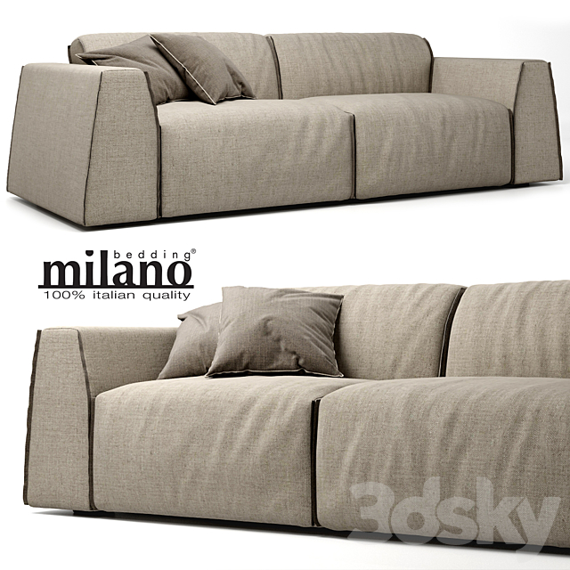 Milano Parker sofa 3ds Max - thumbnail 1