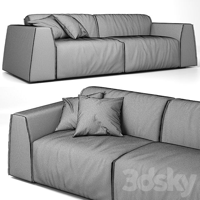 Milano Parker sofa 3ds Max - thumbnail 3