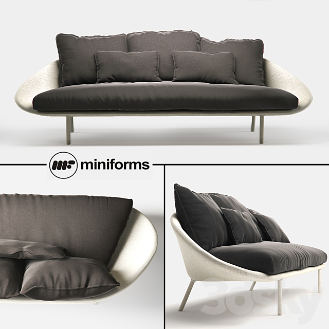 Miniforms LEM-x 3 seater sofa 3DS Max Model - thumbnail 1