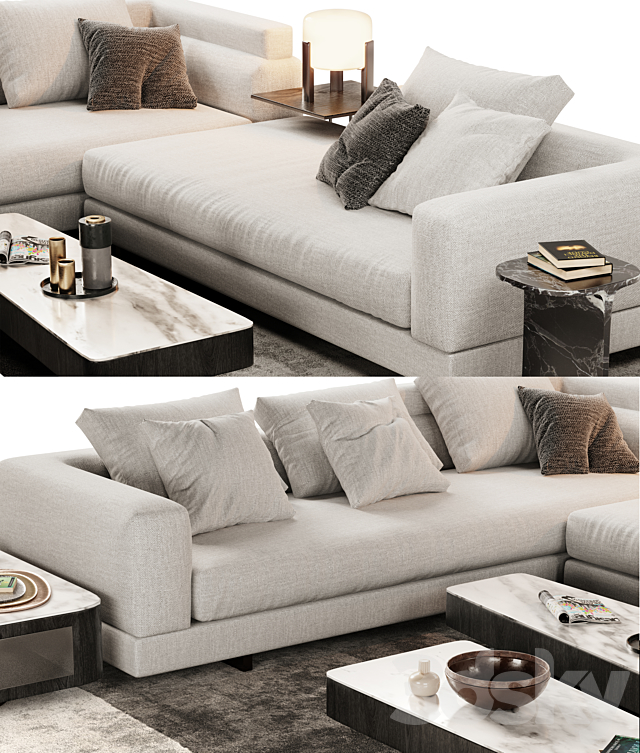 Minotti Alexander Sofa Opcion A 3ds Max - thumbnail 2