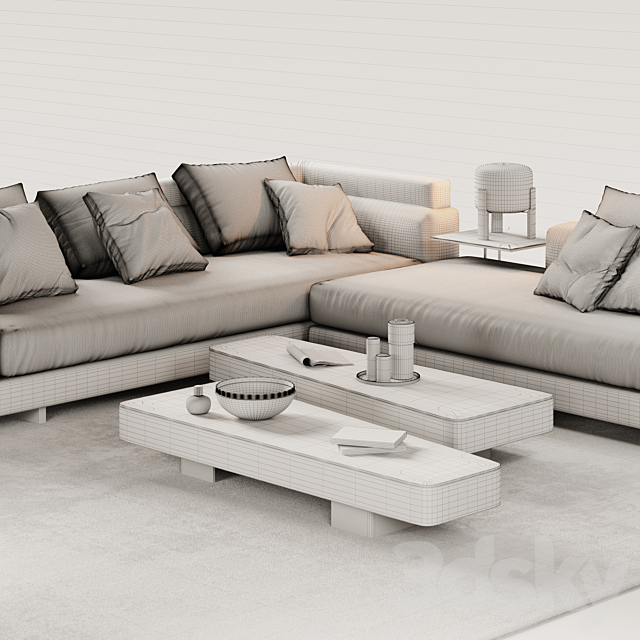 Minotti Alexander Sofa Opcion A 3ds Max - thumbnail 3