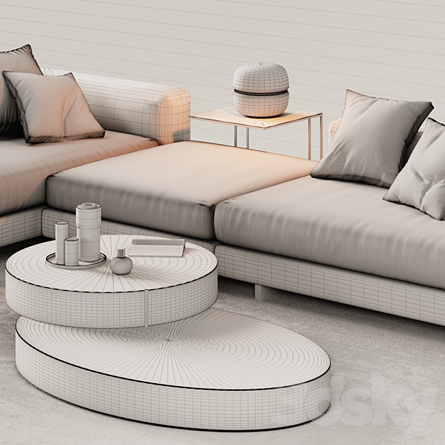 Minotti Alexander Sofa Opcion B 3DS Max Model - thumbnail 3