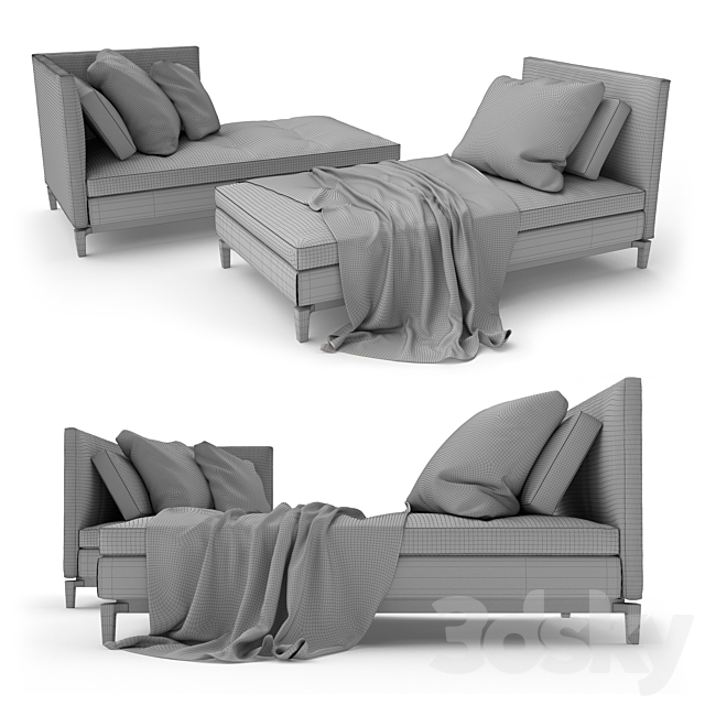 Minotti Andersen Paolina and Daybed 3DS Max Model - thumbnail 3