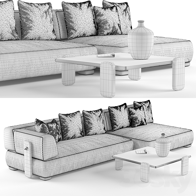 Minotti Florida sofa 2 3DSMax File - thumbnail 3