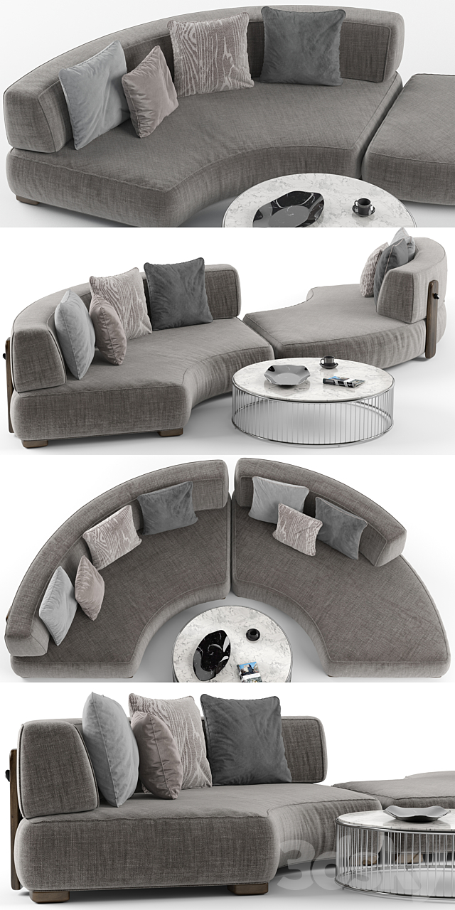 Minotti Florida sofa set 1 3DSMax File - thumbnail 2