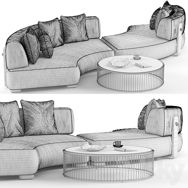 Minotti Florida sofa set 1 3DSMax File - thumbnail 3