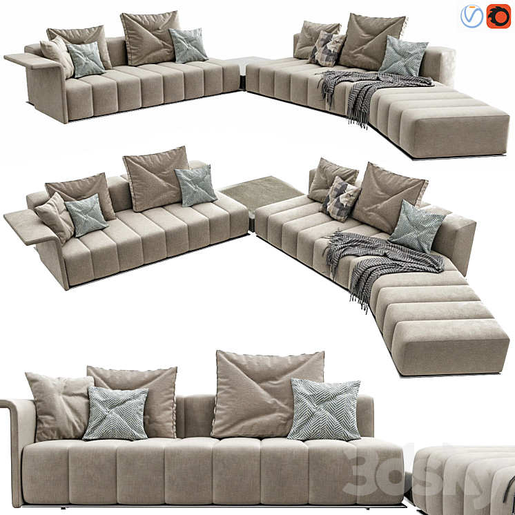 Minotti Freeman Lounge Arrangement 04 3DS Max Model - thumbnail 1