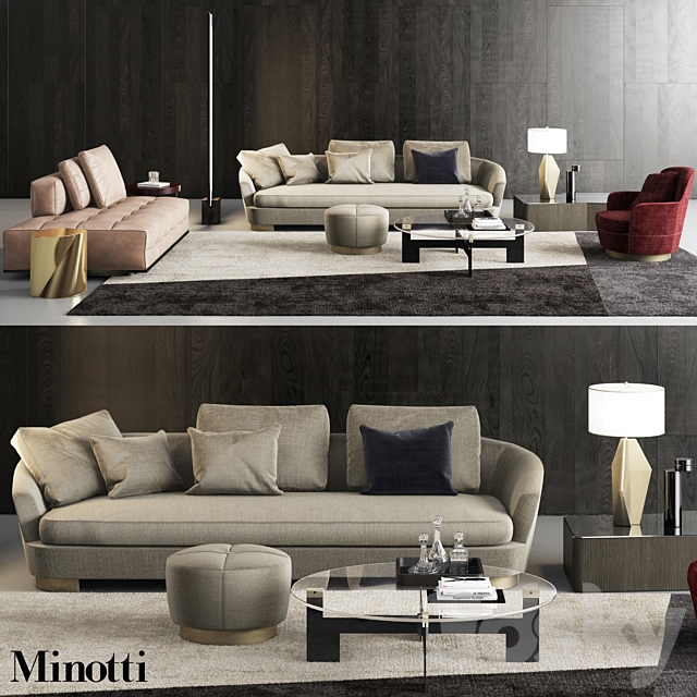 Minotti Grand Jacques Sofa Set 3DSMax File - thumbnail 1