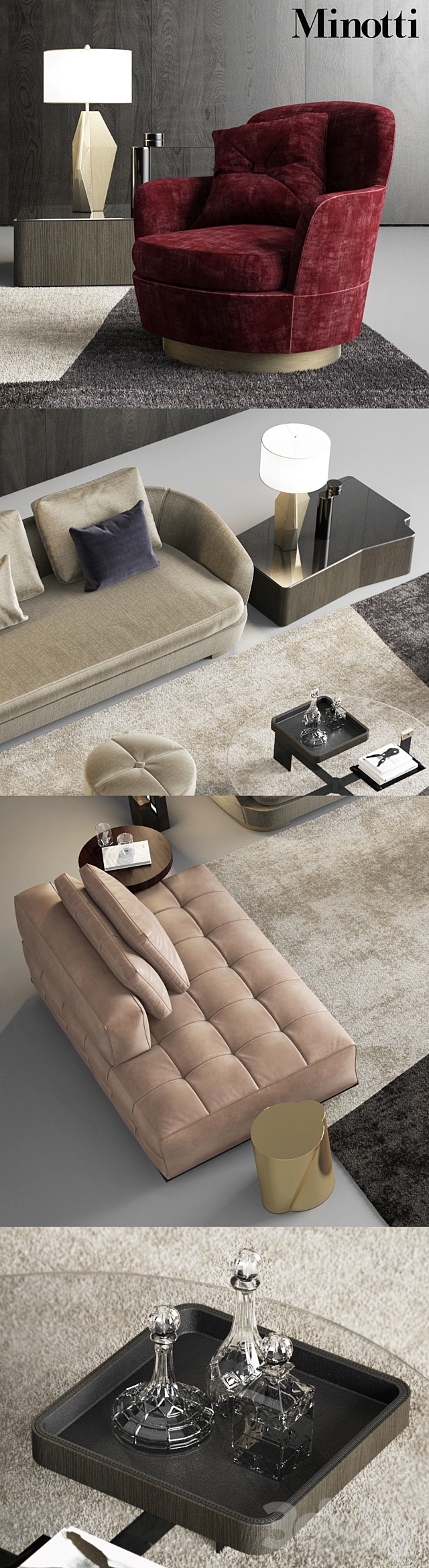 Minotti Grand Jacques Sofa Set 3DSMax File - thumbnail 3