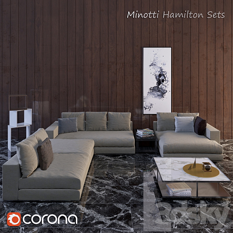 Minotti Hamilton Sets 3DS Max - thumbnail 1