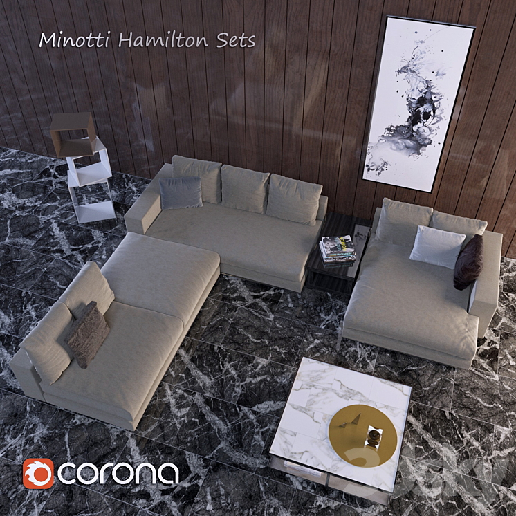 Minotti Hamilton Sets 3DS Max - thumbnail 2