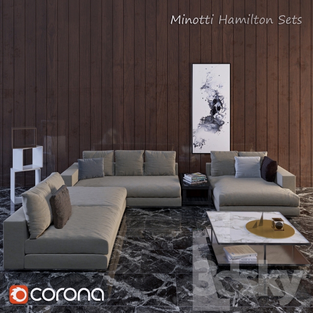 Minotti Hamilton Sets 3DS Max - thumbnail 3