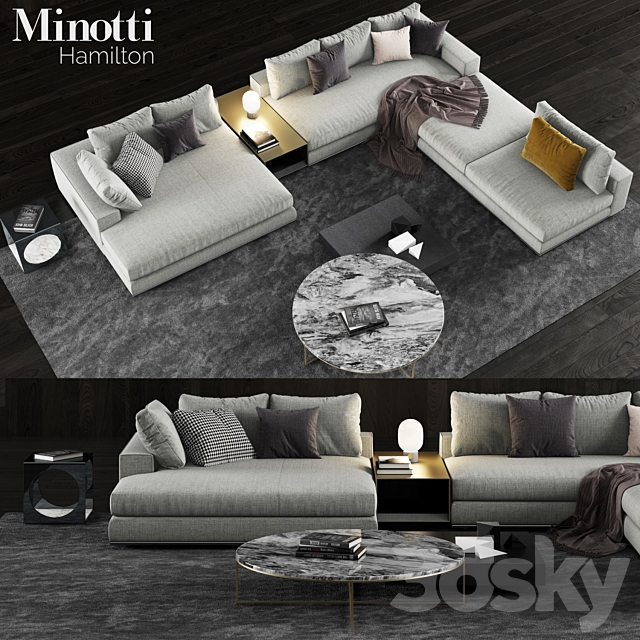 Minotti Hamilton Sofa 3DSMax File - thumbnail 1