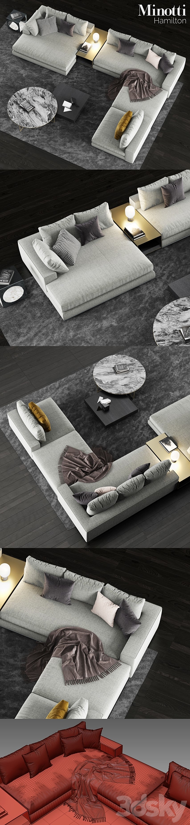 Minotti Hamilton Sofa 3DSMax File - thumbnail 3