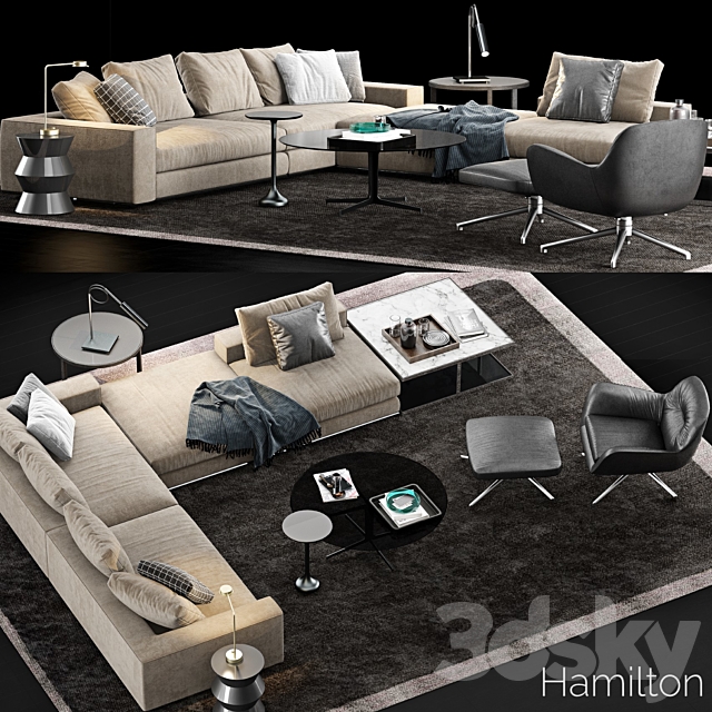 Minotti Hamilton Sofa 3DSMax File - thumbnail 1