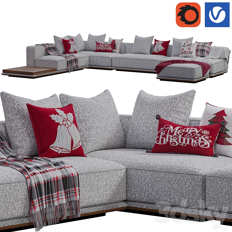 Minotti Horizonte Modular Sofa 3DS Max Model - thumbnail 1