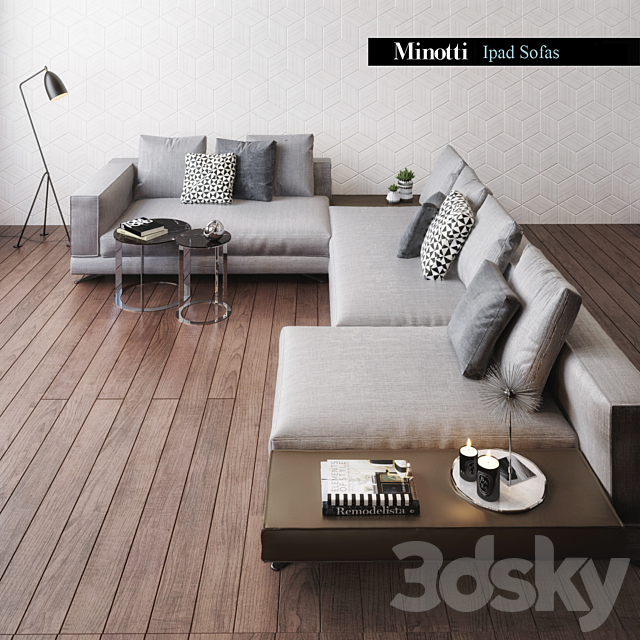 minotti ipad sofa 3DSMax File - thumbnail 2